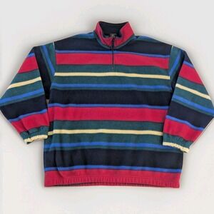 VTG 90s Club Room Fleece Pullover Jacket Mens 2XL Southwestern Retro 1/4 Zip